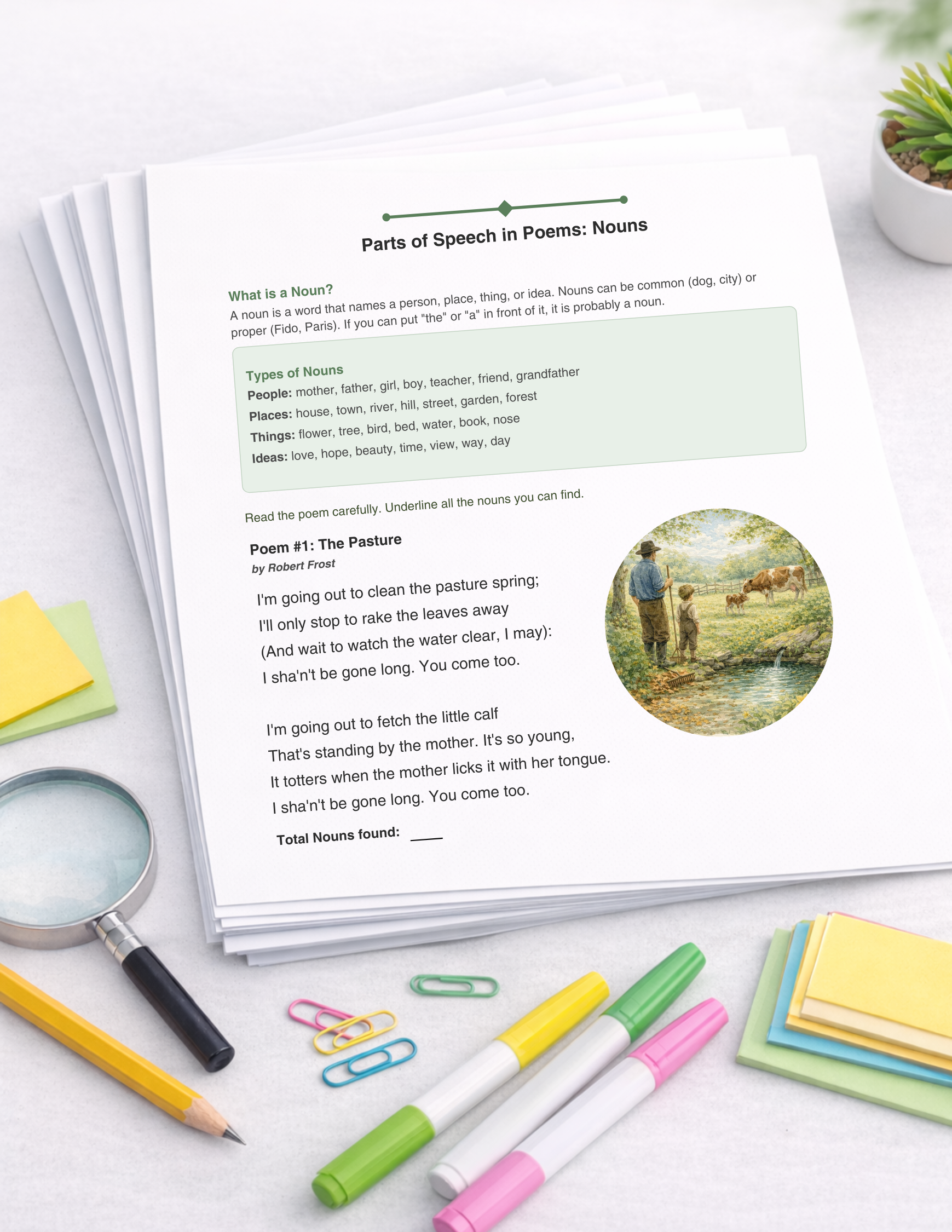 Parts of Speech in Poems: Nouns